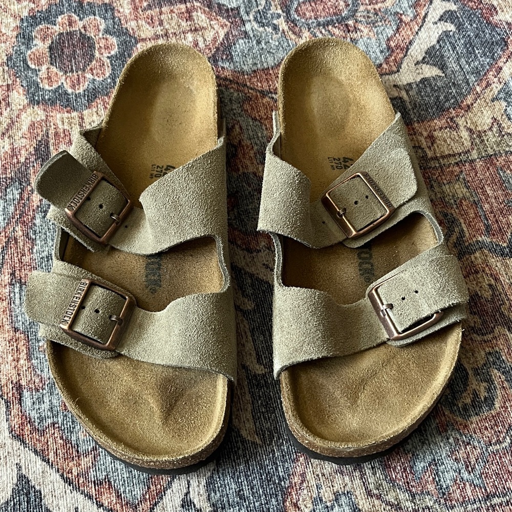 Men’s Birkenstock Brown Suede Sandals, Size 42